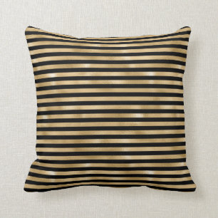 Throw pillow Black and Gold Striped