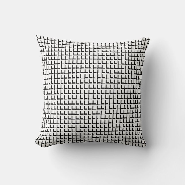 Throw Pillow Black and White Squares (Front)