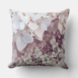 Throw Pillow Blush Pink Hydrangea Floral Botanical