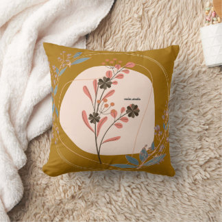 Throw Pillow Boho Wildflower Botanical