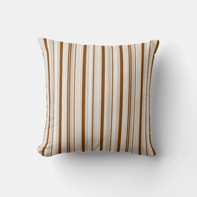 Throw Pillow-Brown Stripes Cushion (Front)