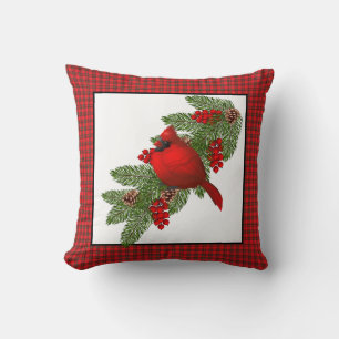 Throw Pillow-Christmas Cardinal Cushion