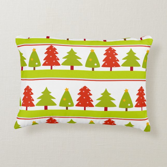 Throw pillow, Christmas tree designs Decorative Cushion (Back)