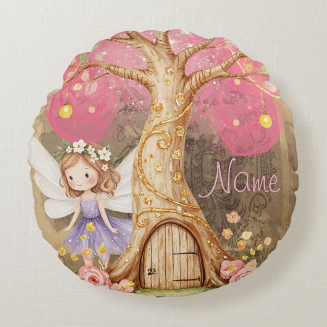 Throw Pillow colourful spring fairy  (Front)