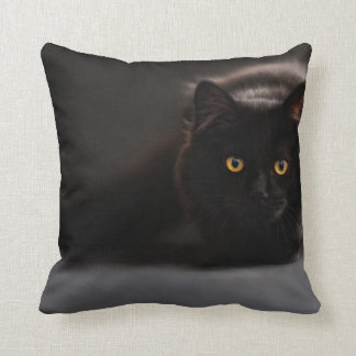 Throw Pillow | cute black cat Designs