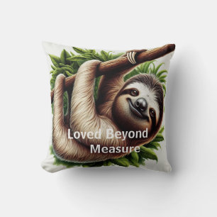 Throw Pillow - Cute Hanging Baby Sloth