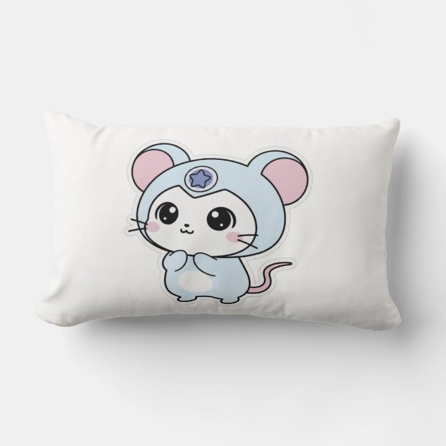 Throw Pillow Cute little lovely mouse  (Front)