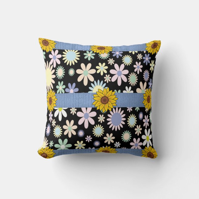 throw pillow decore floral (Front)