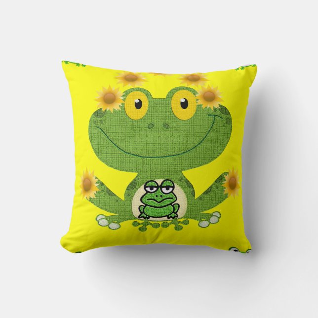 throw pillow decore frog (Front)