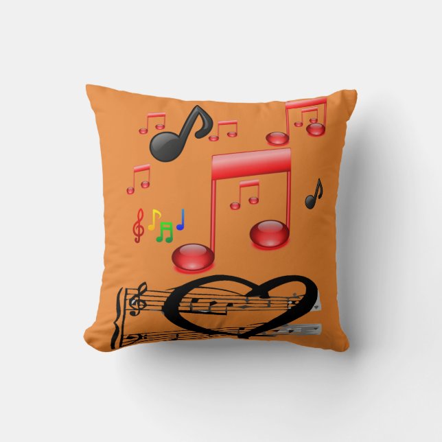throw pillow decore music guitar (Front)