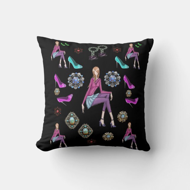throw pillow decore shoes (Front)