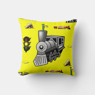 throw pillow decore trains