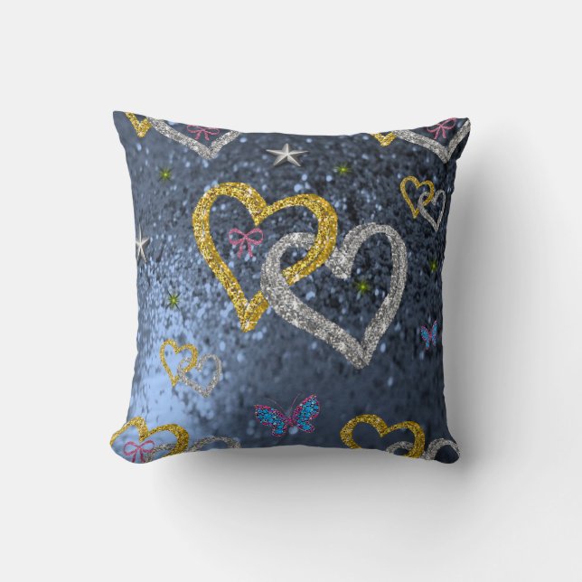 throw pillow decore valentines hearts (Front)
