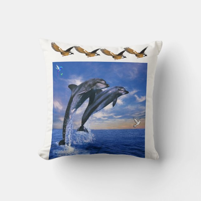 Throw Pillow Dolphins (Front)