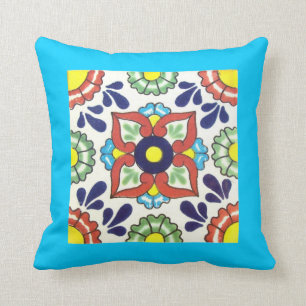 Throw pillow - double sided talavera tile design