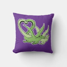 Throw Pillow Dragons Couple Tail of Heart love