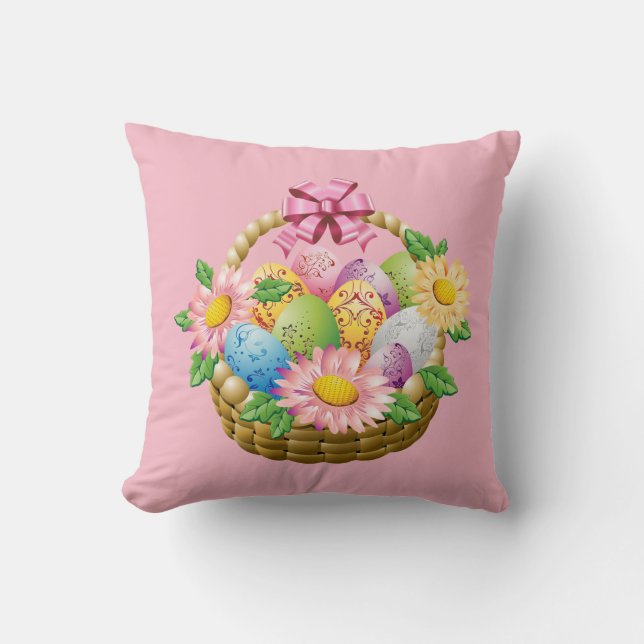 Throw Pillow-Easter Basket Cushion (Front)
