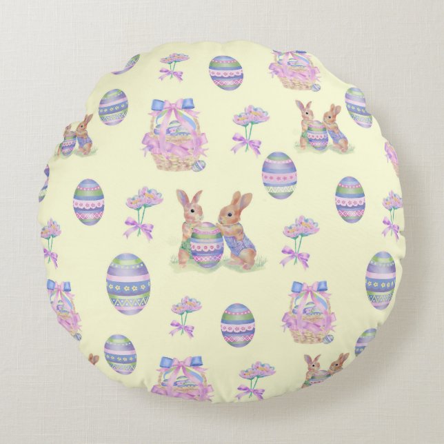 Throw Pillow Egg Bunnies (Front)