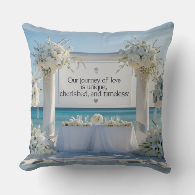 Throw Pillow-Elegant Bridal Throw Pillow  (Front)