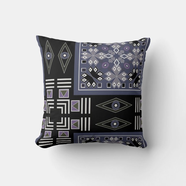 Throw Pillow ethno tribal traditional pattern patc (Front)