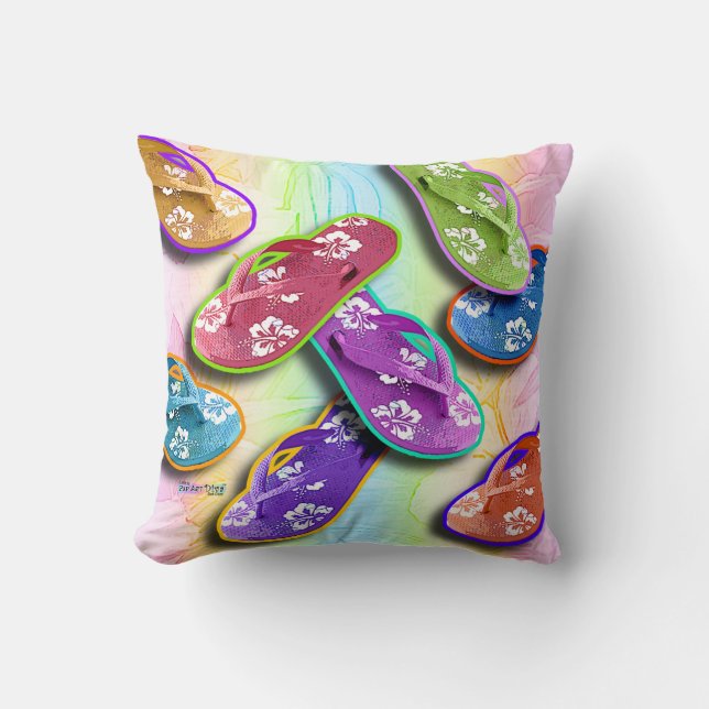THROW PILLOW - FLIP FLOPS (Front)