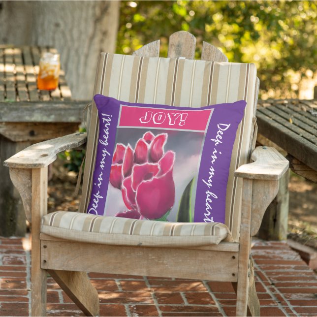 Throw Pillow Floral Design, Personalise Typography (Chair)