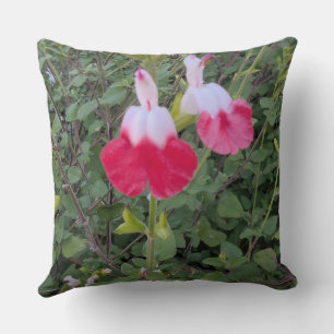 Throw Pillow-Floral series -Hot Lips salvia Cushion