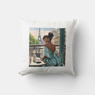 Throw Pillow   Girl In Paris