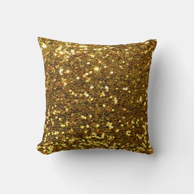 Throw Pillow/Gold Glitter Cushion (Front)
