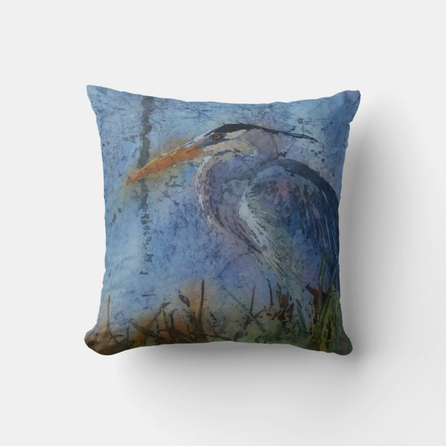 Throw pillow_great blue heron cushion (Front)