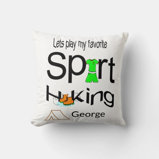 Throw Pillow Hiking Sports (Front)