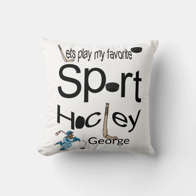 Throw Pillow Hockey Sports (Front)