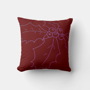 Throw Pillow Holly Sketch