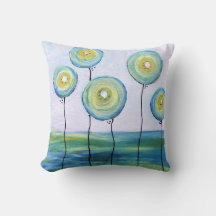Throw Pillow Home Decor Blue Balloons