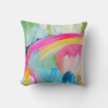 Throw Pillow Home Decor Rainbow