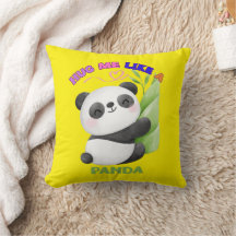 Throw Pillow – Hug Me Like a Panda 🐼