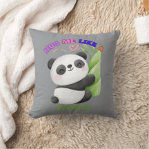 Throw Pillow – Hug Me Like a Panda 🐼