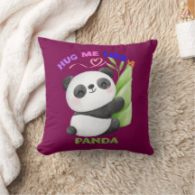 Throw Pillow – Hug Me Like a Panda 🐼