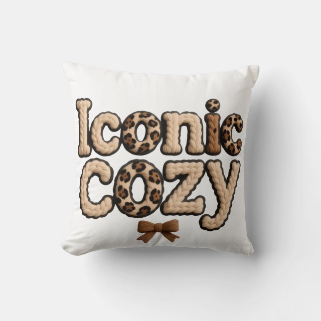 Throw Pillow Iconic cozy Faux Yarn Style pillows  (Front)