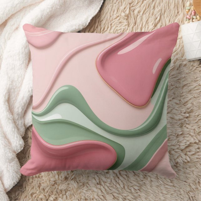 Throw pillow in stylish abstract graphic (Blanket)