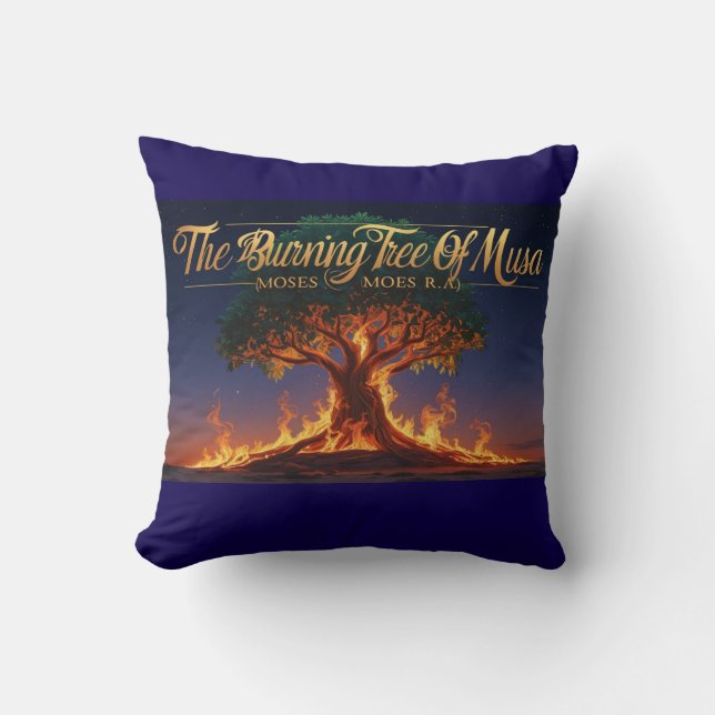 Throw Pillow- Islamic "The Burning Tree Of Musa" Cushion (Front)