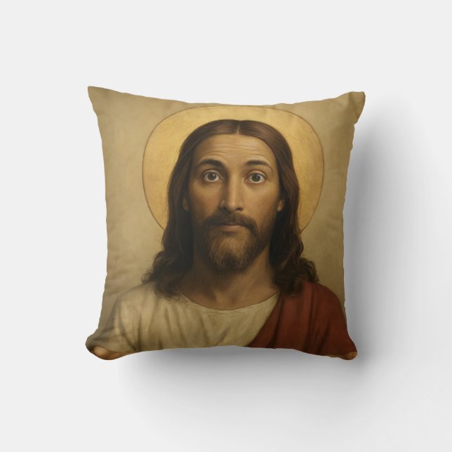 Throw Pillow Jesus funny (Front)