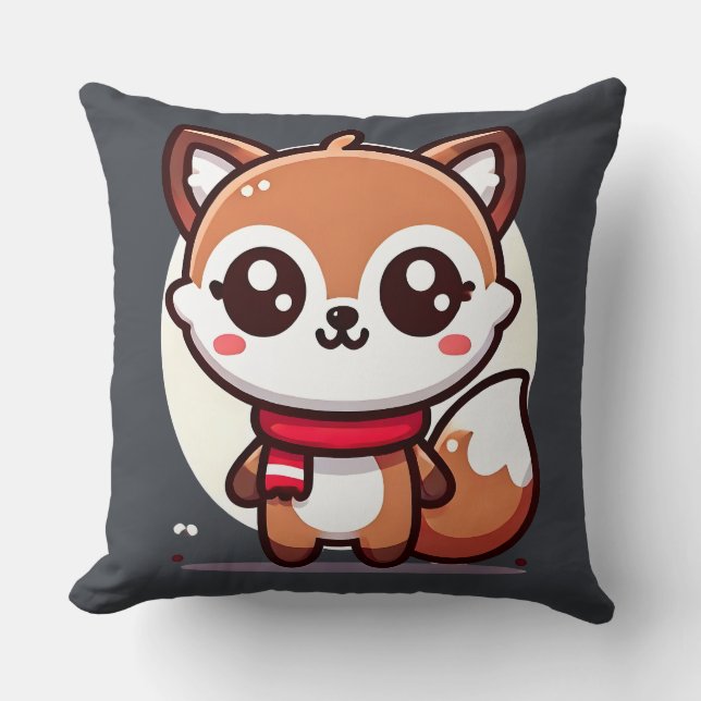 Throw Pillow - Kawaii Fox (Front)