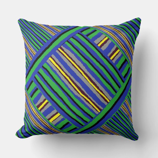 Throw Pillow- Kente Stripes #2 Throw Pillow (Front)