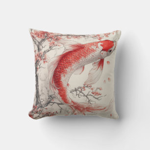throw Pillow, koi fish Cushion