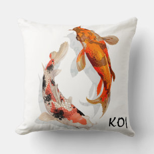 Throw Pillow-KOI Fish Cushion