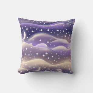 Throw Pillow - Lilac Cream Celestial Moon