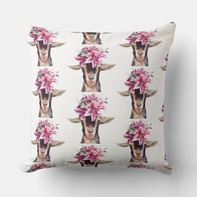 Throw Pillow Lily the Goat (Front)