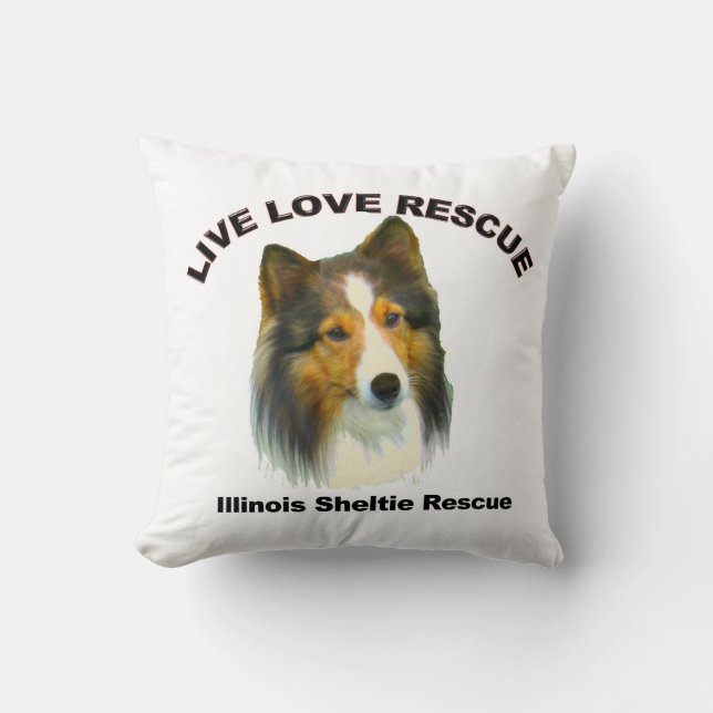 Throw Pillow Live Love Rescue (Front)