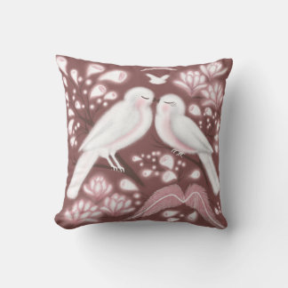 Throw pillow love birds